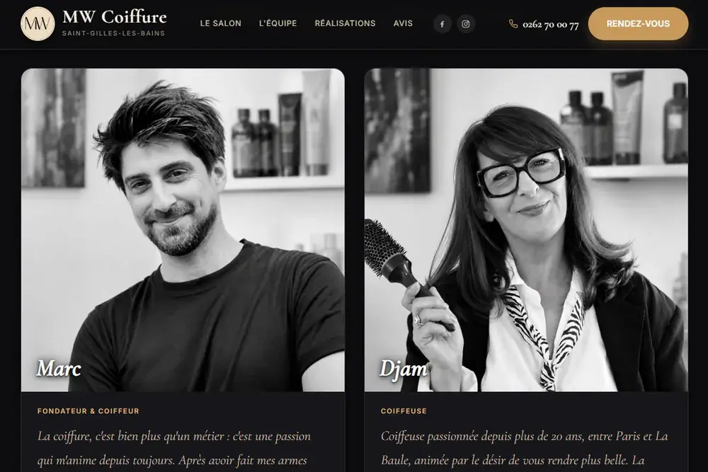 Site MW Coiffure à Saint-Gilles-les-Bains
